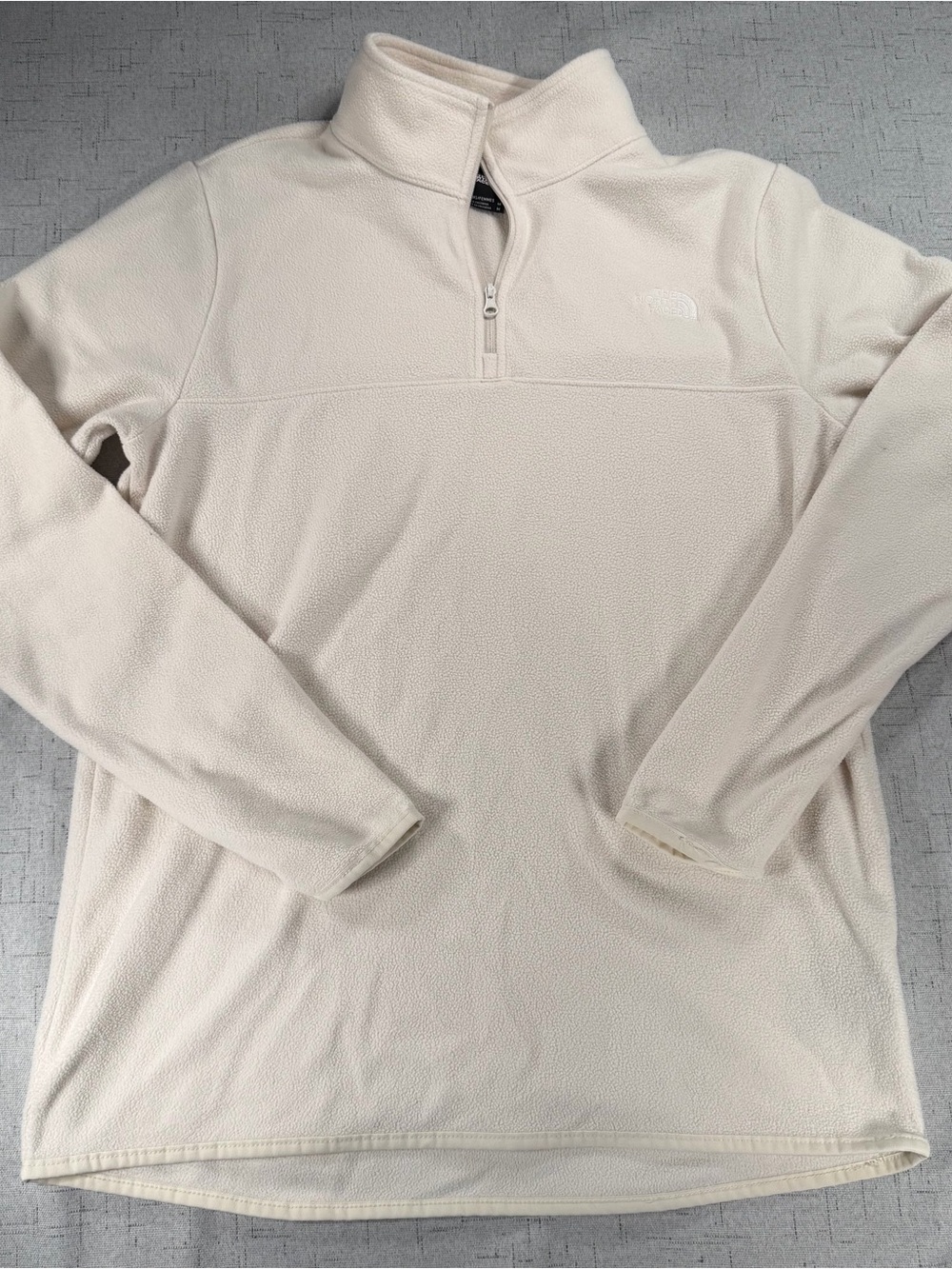 The North Face 1/4 Zip White Fleece Jacket Stand-Up Collar Women M